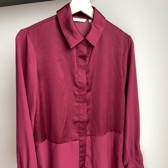 Mixed satin effet shirt - Picture 1 of 6